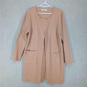 Caracilia Pink Cream Open Front Cardigan Size XL